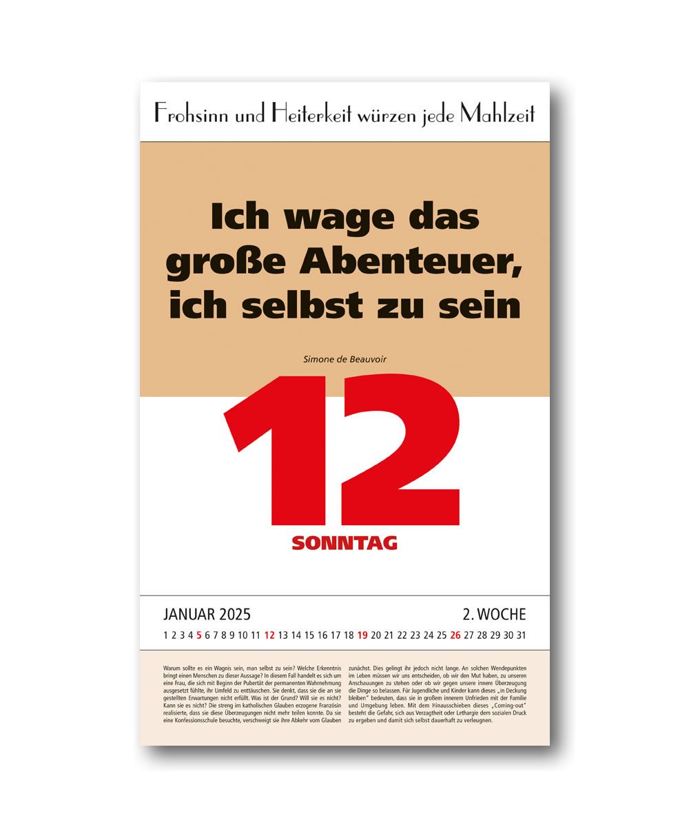 IMPULS-Zwei-(2)Tagesspruch Kalender Saison 2026 - DOPPIO *
