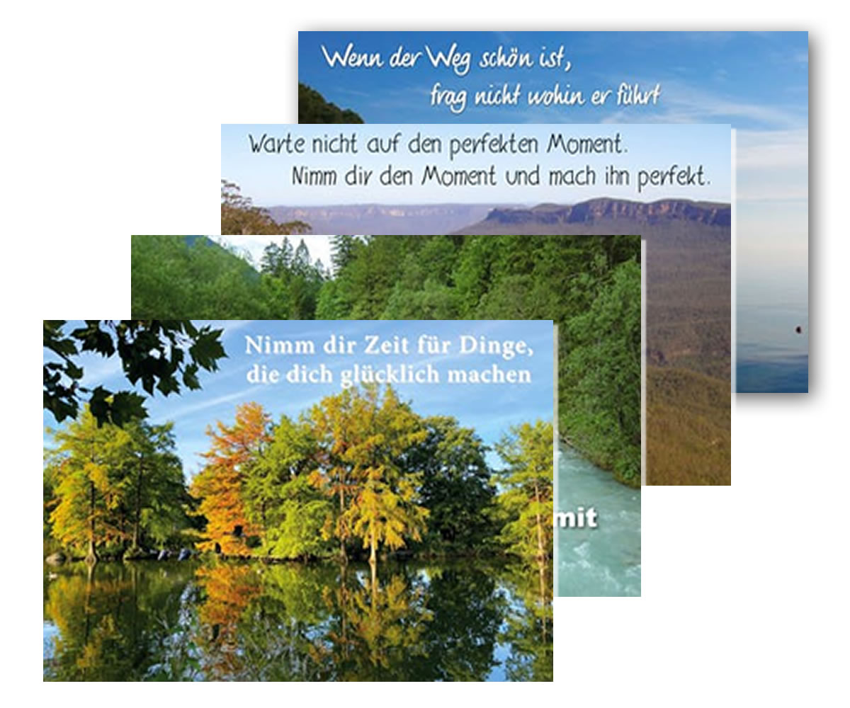 Foto Postkarten Set 2 Zitate Sprüche Zitat Landschaften Leitmotive DIN