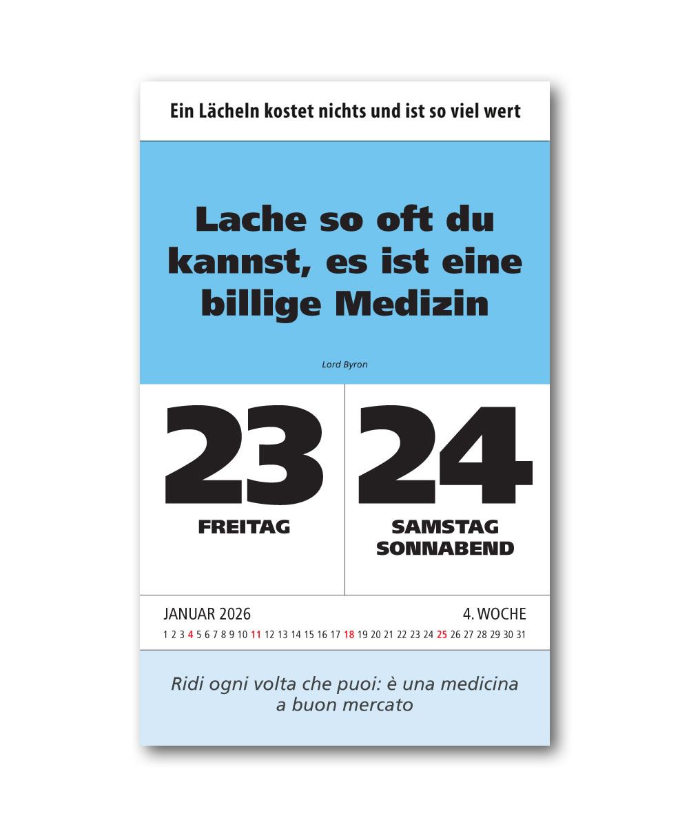 IMPULS-Zwei-(2)Tagesspruch Kalender Saison 2026 - DOPPIO *