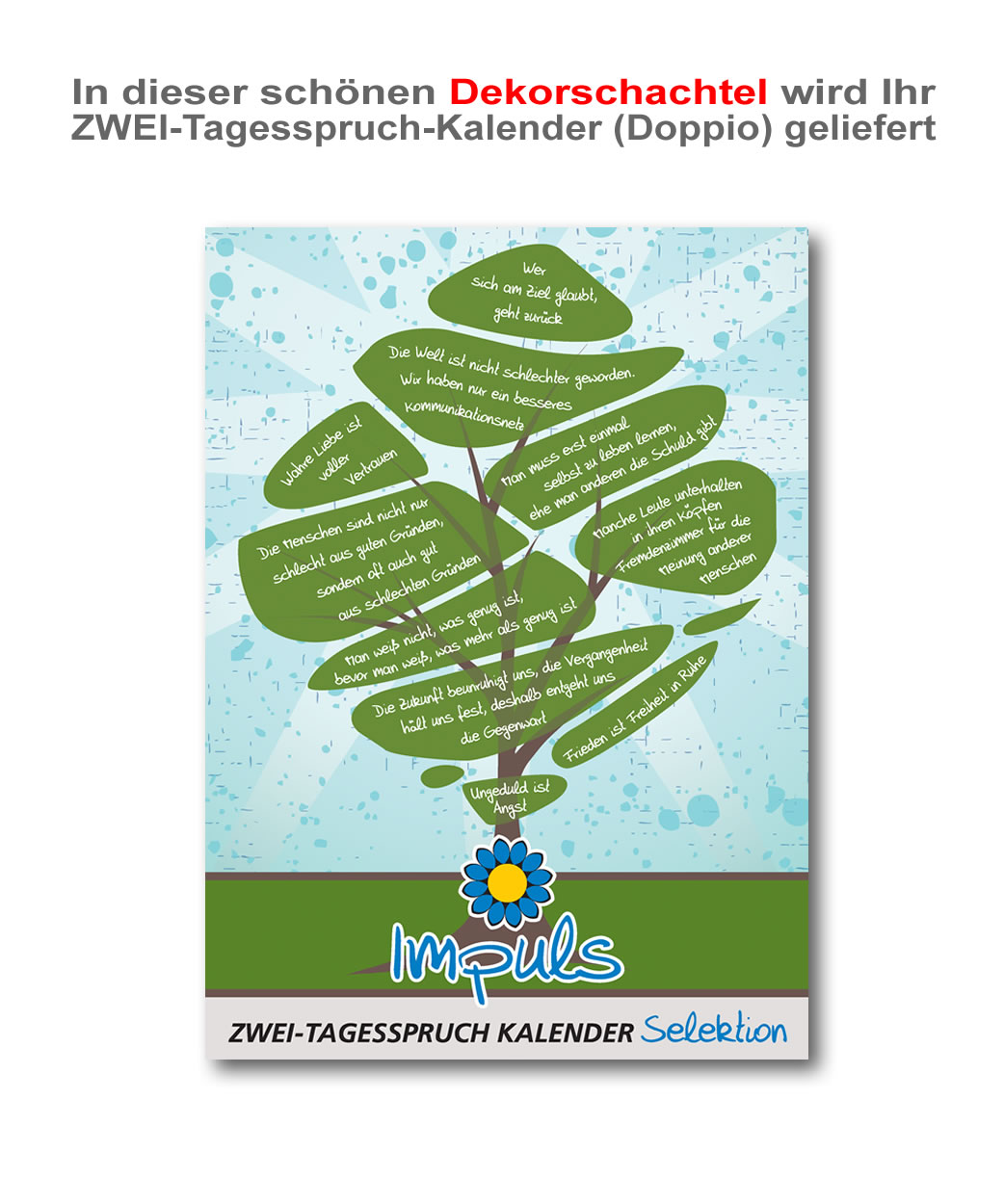 IMPULS-Zwei-(2)Tagesspruch Kalender Saison 2025 - DOPPIO * 