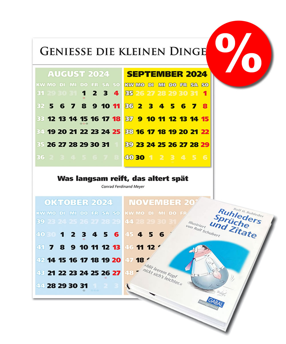 4-Monatsspruchkalender von Impuls-Kalender GmbH. Jetzt für das nächste Jahr kaufen mit Sonderangebot Rolf H. Ruhleder Zitatesammlung Buch