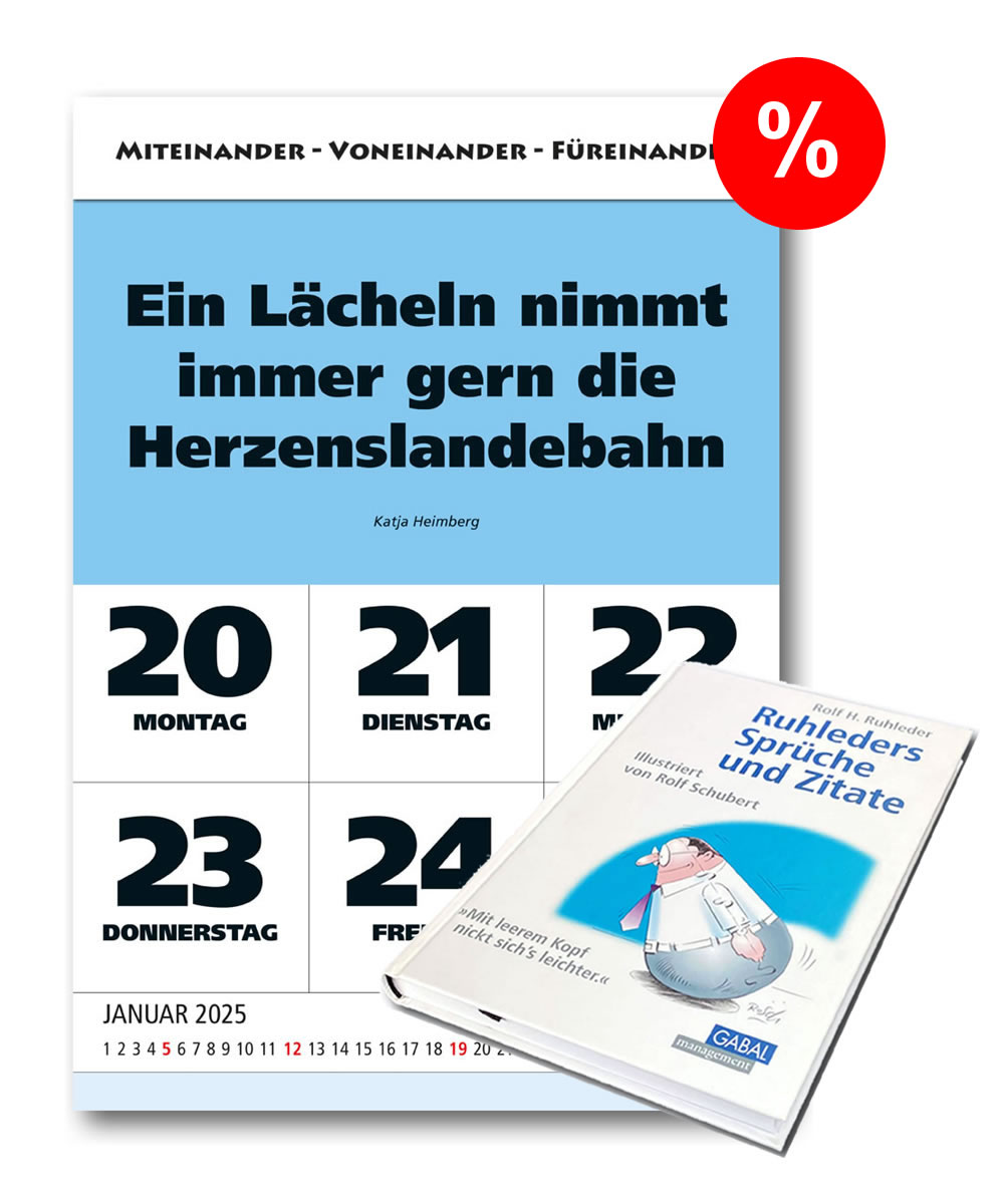Set-Angebot IMPULS-WOCHENSPRUCH-Kalender 2025 und Rolf H. Ruhleder-Spruchbuch