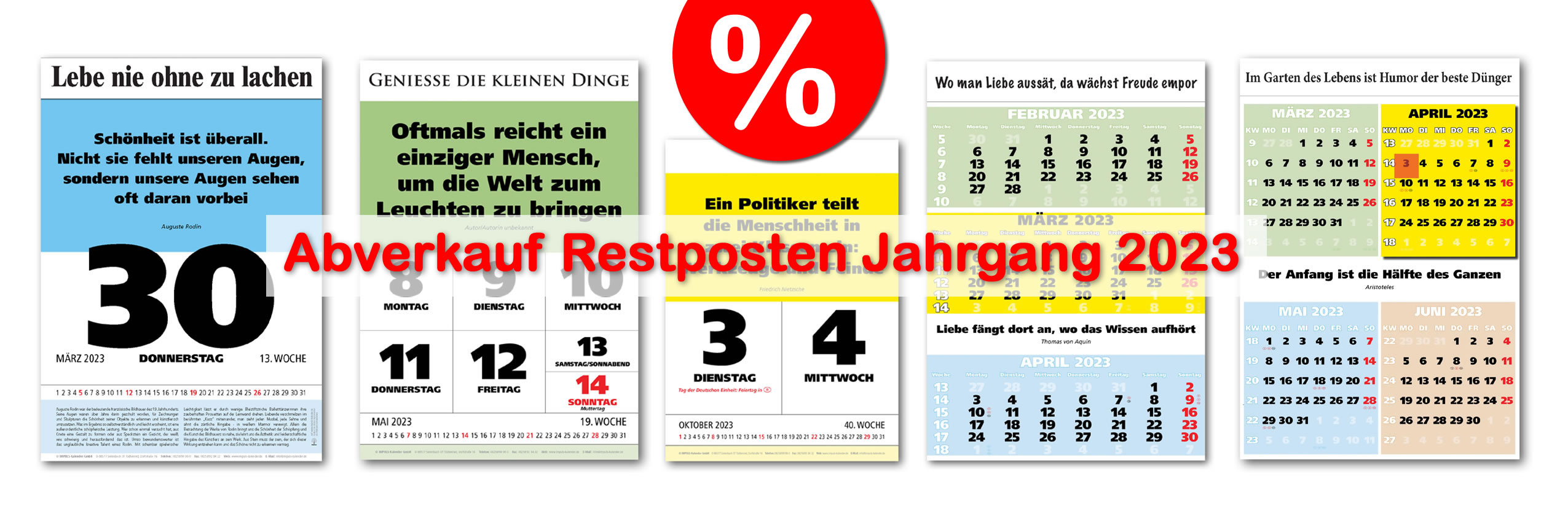 Impuls-Kalender GmbH Abverkauf Impuls-Spruchkalender Jahrgang 2023
