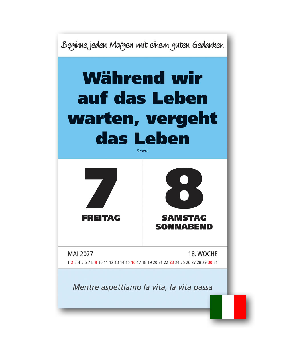 IMPULS-Zwei-(2)Tagesspruch Kalender Saison 2027 - DOPPIO *