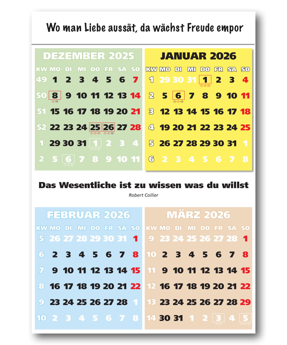 IMPULS-4-Monatsspruch Kalender 2026 *