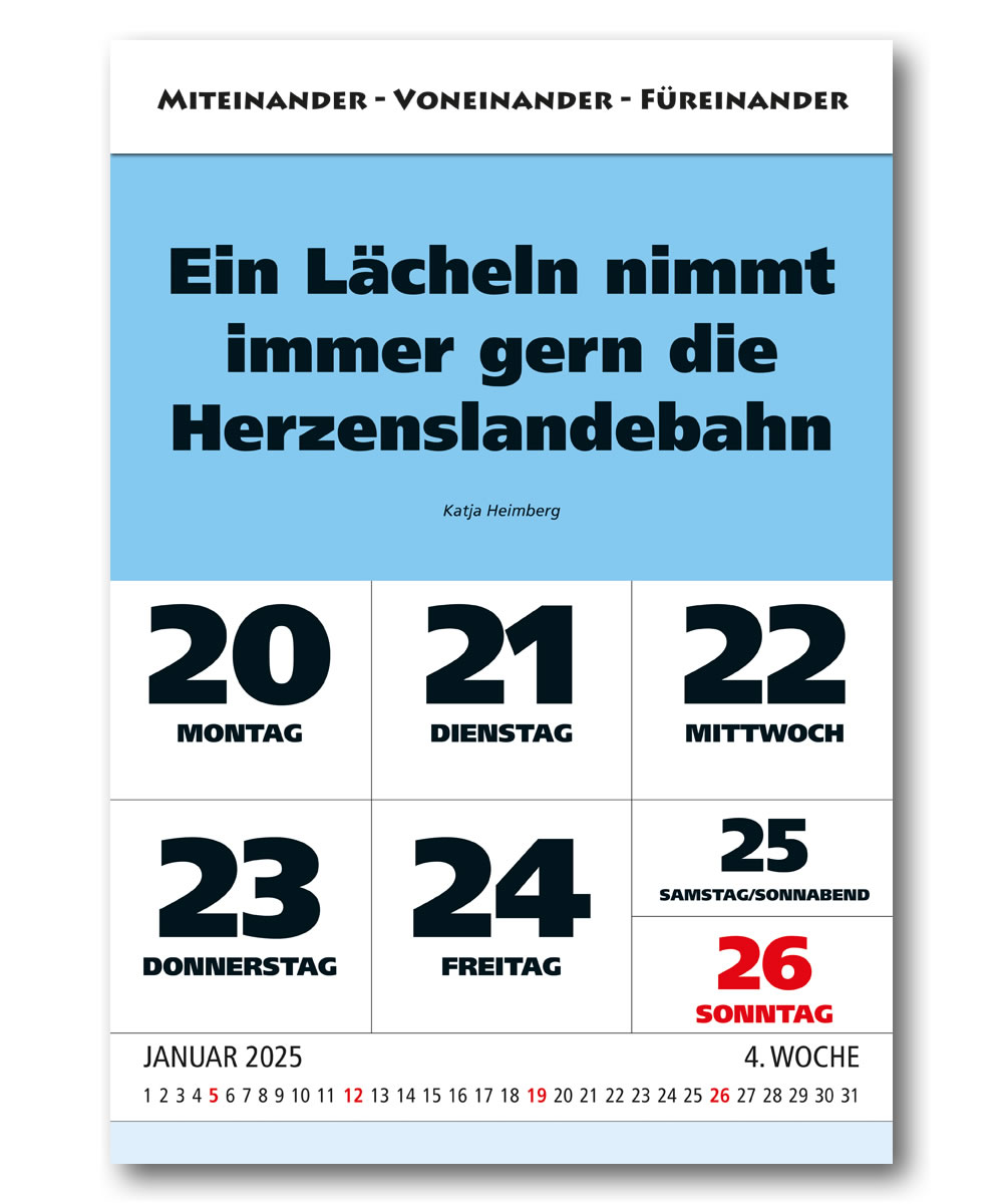 Impuls Wochenspruch Kalender 2025 Leitspruch Zitatekalender 