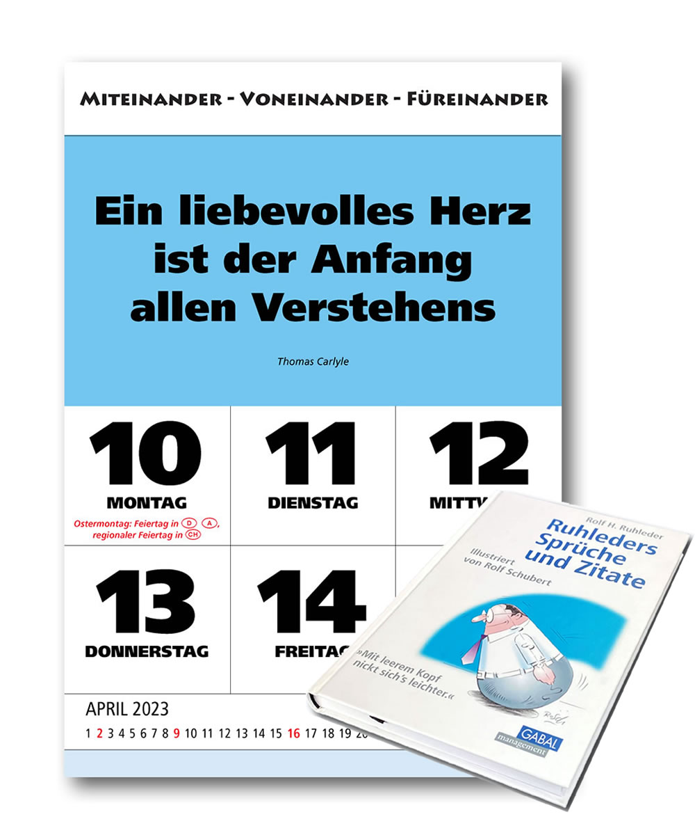 Set-Angebot IMPULS-WOCHENSPRUCH-Kalender 2023 und Rolf H. Ruhleder-Spruchbuch*