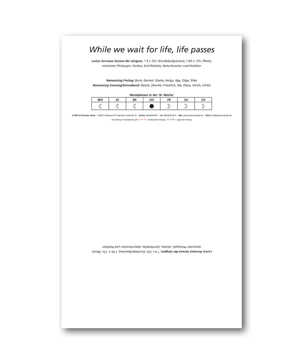 IMPULS-Zwei-(2)Tagesspruch Kalender Saison 2027 - DOPPIO *