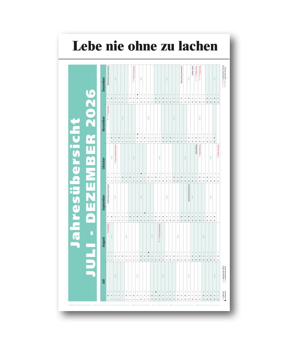 IMPULS-Zwei-(2)Tagesspruch Kalender Saison 2026 - DOPPIO *