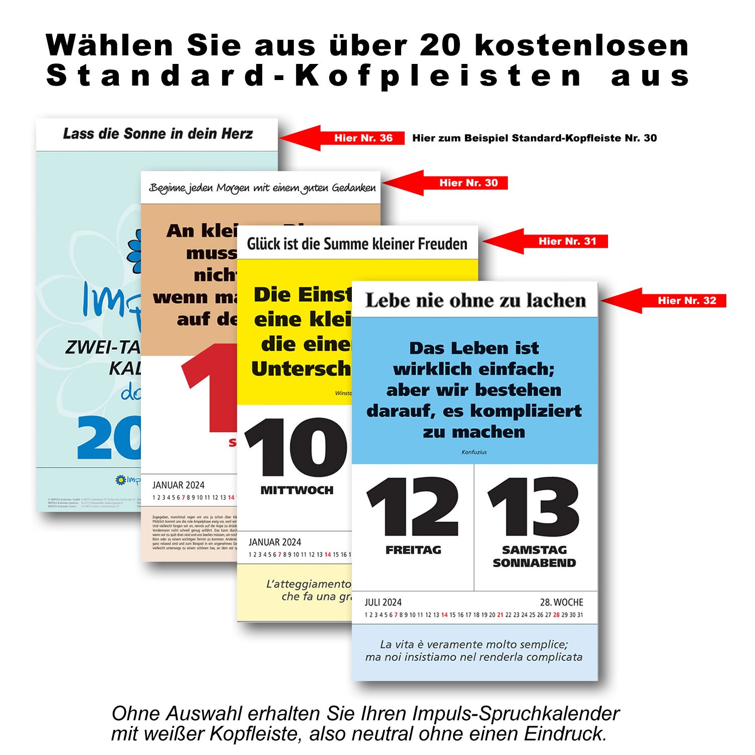 IMPULS-Zwei-(2)Tagesspruch Kalender  2025* - ABVERKAUF