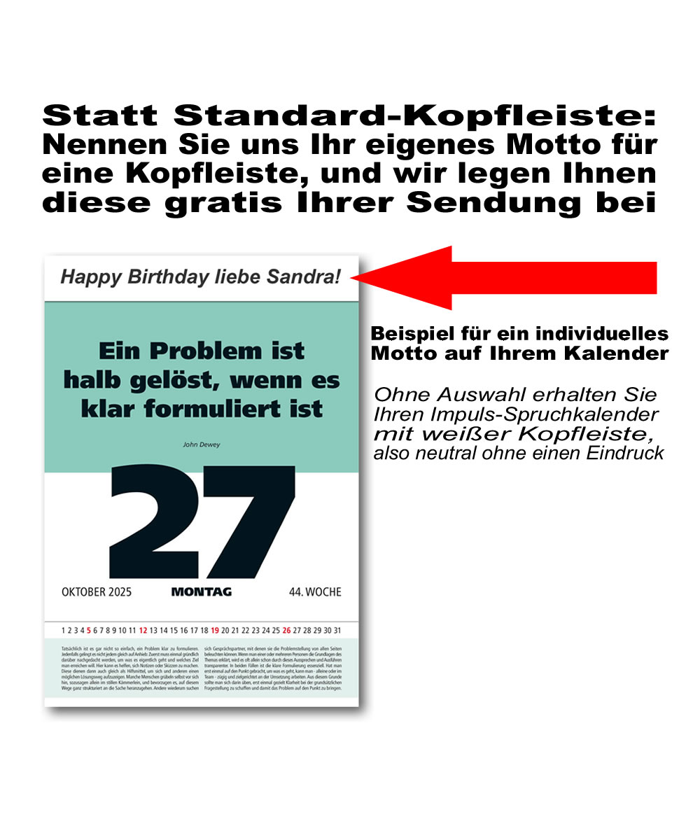 IMPULS-Tagesspruch Kalender 2025 *