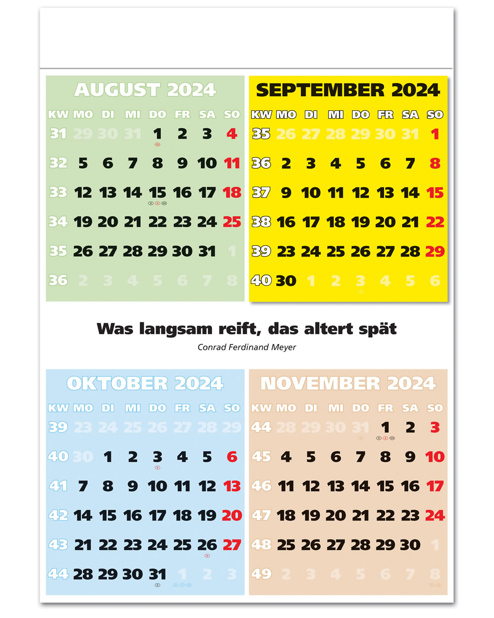 IMPULS-4-Monatsspruch Kalender Saison 2024 *