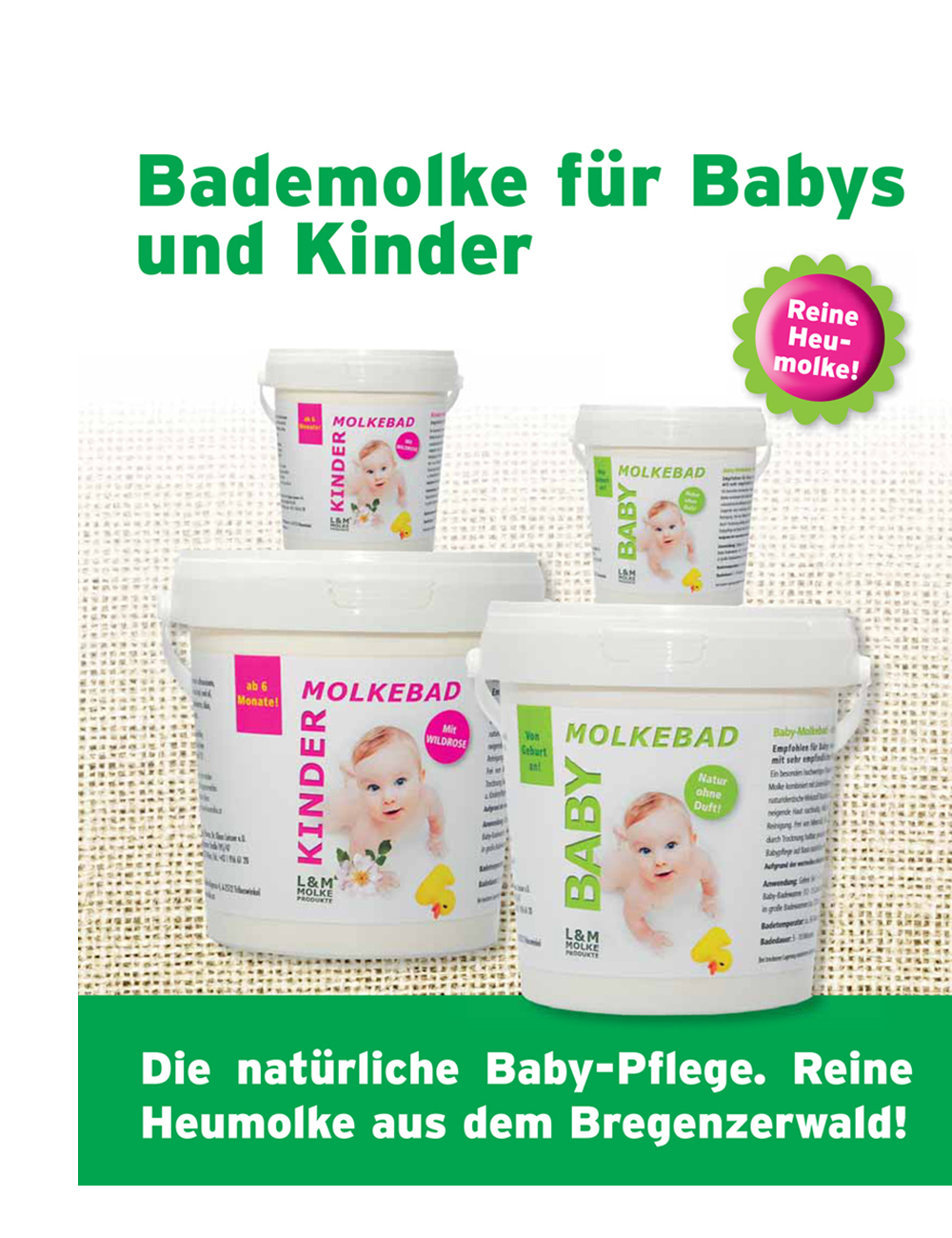 Molkebad für Baby ohne Duft und ohne Schaum 100 gr , 500 gr oder 1000 gr