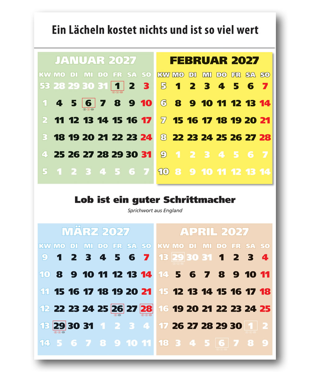 IMPULS-4-Monatsspruch Kalender 2027 *