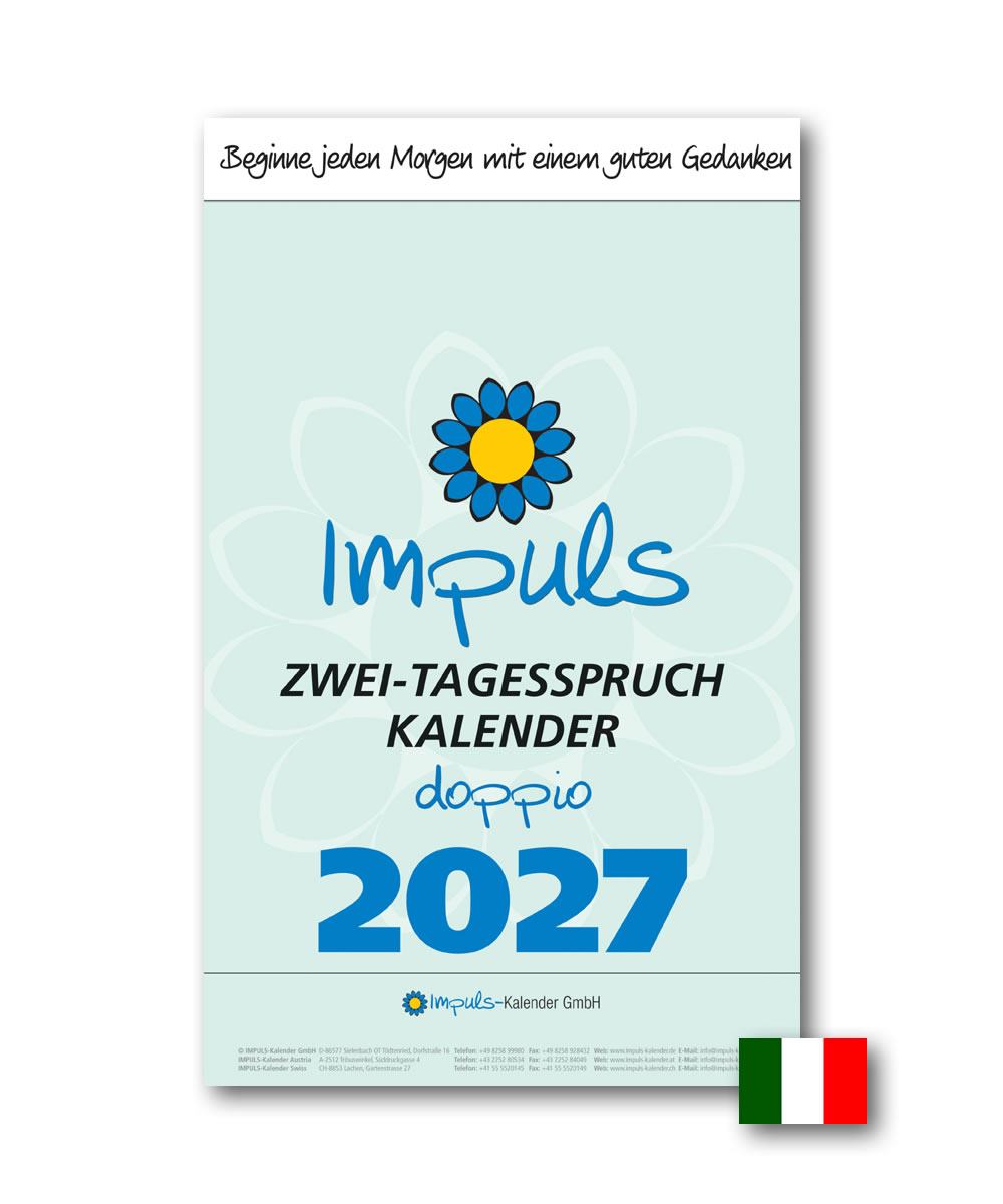 IMPULS-Zwei-(2)Tagesspruch Kalender Saison 2027 - DOPPIO *