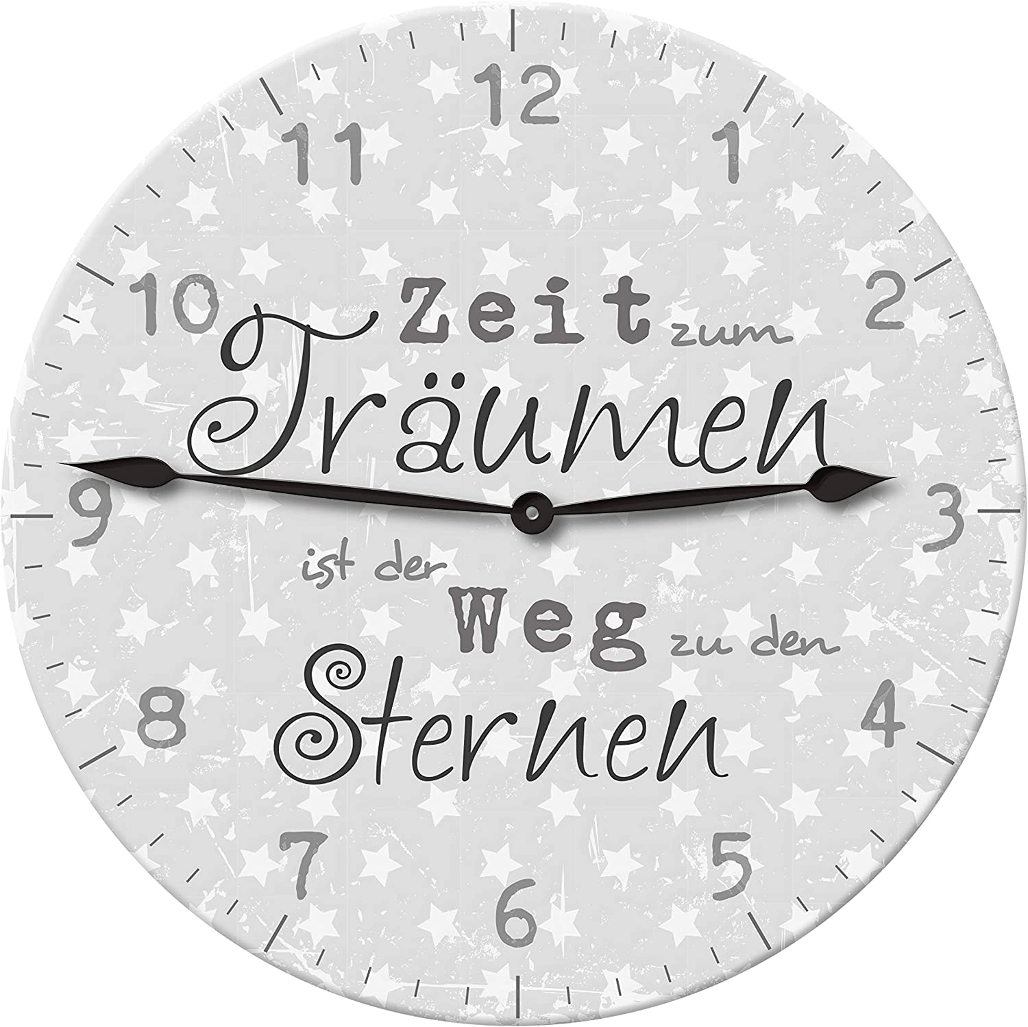 Wanduhr mit Spruch | 4 Leitmotive zur Auswahl