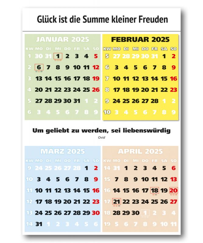  Foto zu Impuls 4-Monatsspruch Kalender 2025 Leitspruch Zitate Sprüche 